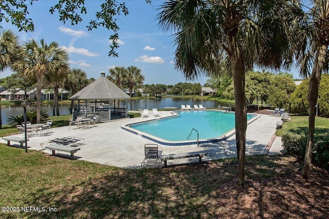 2715 Versailles Ct, Ponte Vedra Beach, FL 32082 - community pool featuring a gazebo, a water view, and a patio