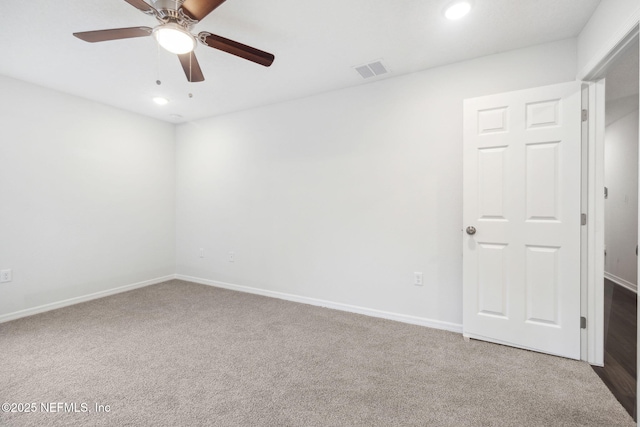 2350 Jayson Ave, Jacksonville, FL 32208 - empty room featuring carpet, ceiling fan, and recessed lighting