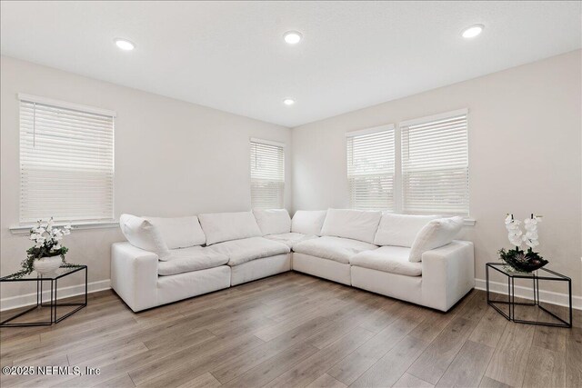 280 Cedar Elm Way, Saint Augustine, FL 32092 - living room featuring light wood-type flooring and recessed lighting