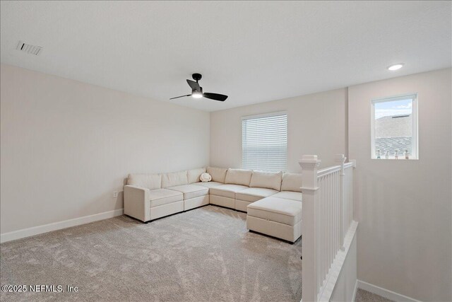 280 Cedar Elm Way, Saint Augustine, FL 32092 - living area with healthy amount of natural light, carpet flooring, and a ceiling fan