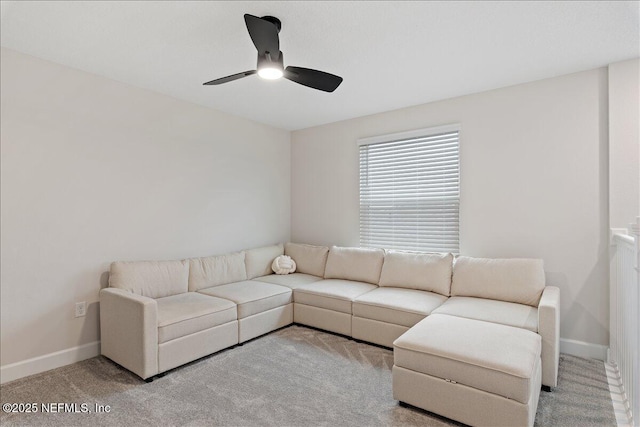 280 Cedar Elm Way, Saint Augustine, FL 32092 - carpeted living room featuring a ceiling fan and baseboards