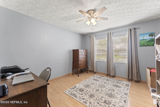 270 Drew St W, Baldwin, FL 32234 - office space with ceiling fan, light wood-style flooring, and a textured ceiling