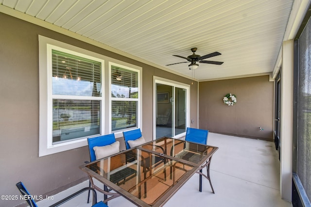 100 Dove Tree Ln, Saint Augustine, FL 32095 - view of patio / terrace featuring a ceiling fan and outdoor dining area