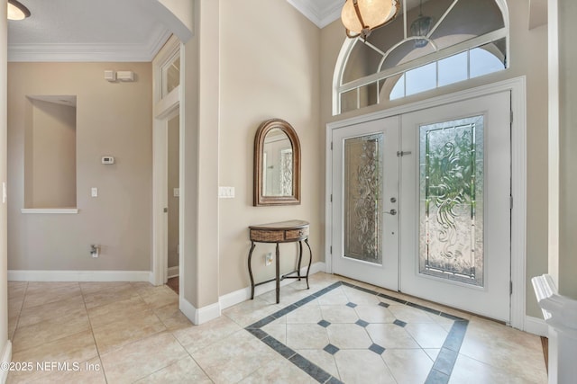 168 Pinehurst Pointe Dr, Saint Augustine, FL 32092 - entrance foyer with arched walkways, ornamental molding, and french doors