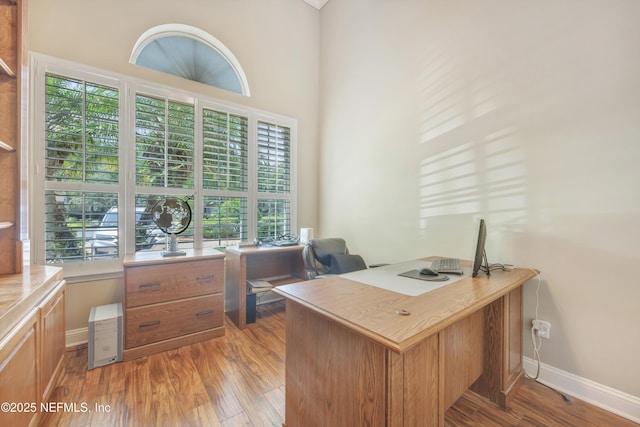 168 Pinehurst Pointe Dr, Saint Augustine, FL 32092 - office area featuring wood finished floors and baseboards