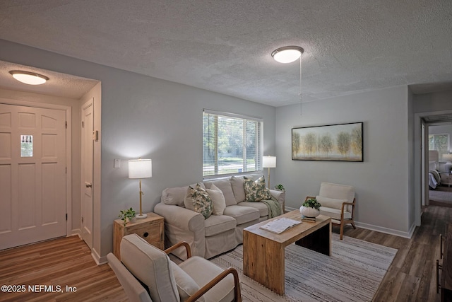 5619 Oliver St, Jacksonville, FL 32211 - living room featuring wood finished floors and a textured ceiling
