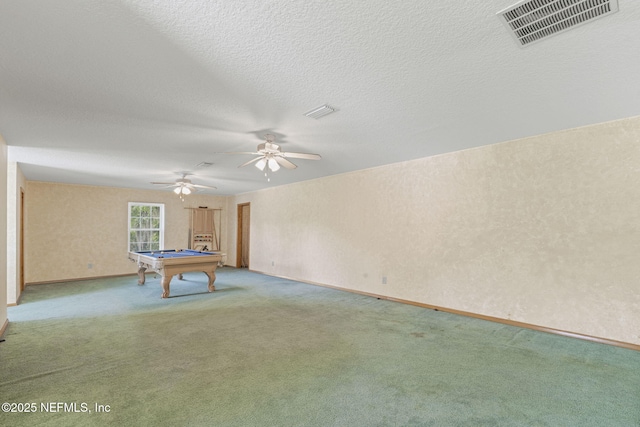 136 Hollywood Forest Dr, Fleming Island, FL 32003 - playroom featuring carpet floors, pool table, and a ceiling fan