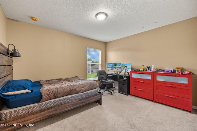 15316 Perdido Dr, Orlando, FL 32828 - bedroom with light carpet, a textured ceiling, and a desk