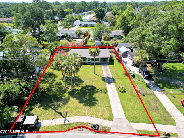 4316 Ferrarra St, Jacksonville, FL 32217 - aerial perspective of suburban area with property boundaries highlighted