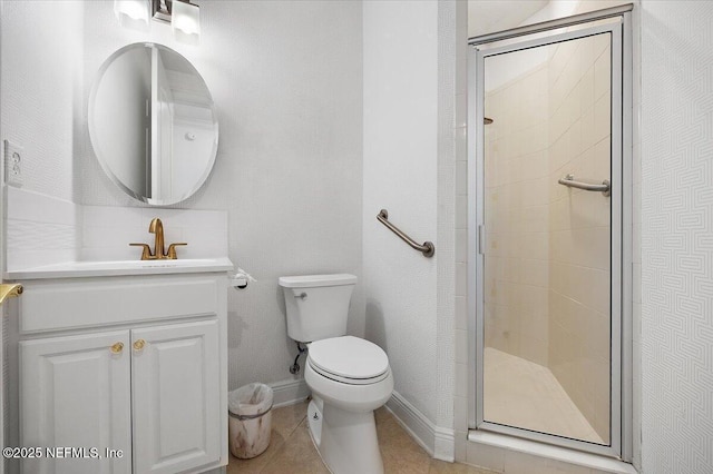4300 S Beach Pkwy Unit 1206, Jacksonville Beach, FL 32250 - bathroom with a shower stall, vanity, and tile patterned flooring