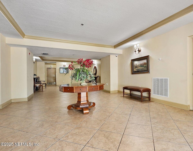 4300 S Beach Pkwy Unit 1206, Jacksonville Beach, FL 32250 - community lobby with a textured ceiling and ornamental molding