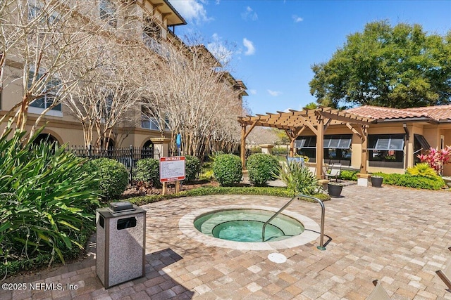 4300 S Beach Pkwy Unit 1206, Jacksonville Beach, FL 32250 - view of pool featuring a hot tub and a pergola