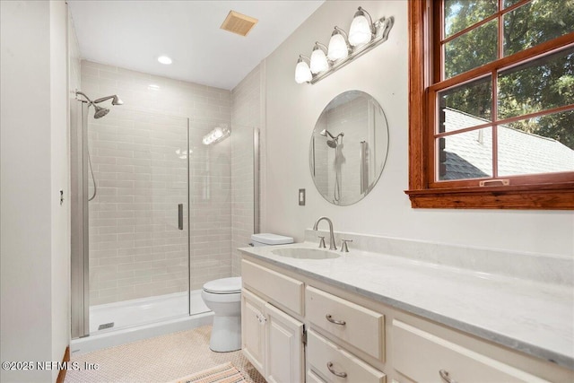 2748 Scott Mill Ter, Jacksonville, FL 32257 - full bathroom with a stall shower, vanity, and tile patterned floors