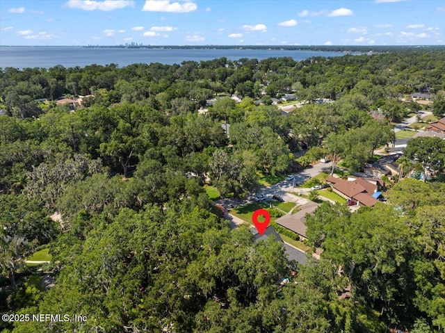 2748 Scott Mill Ter, Jacksonville, FL 32257 - aerial view of property and surrounding area with a nearby body of water and a heavily wooded area