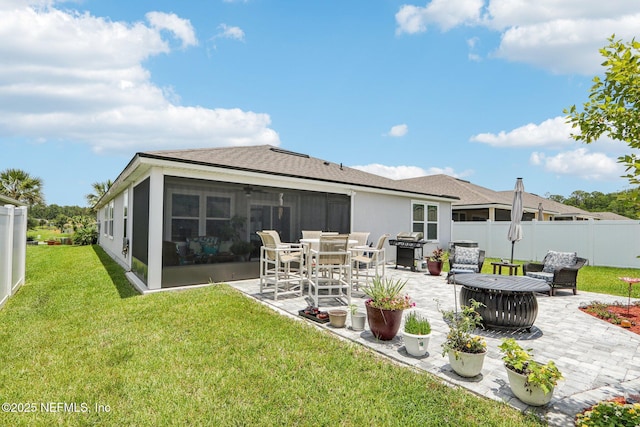 44 Spotted Owl Ln, Saint Augustine, FL 32095 - rear view of house featuring a patio and a sunroom