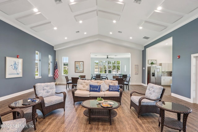 44 Spotted Owl Ln, Saint Augustine, FL 32095 - community lobby with recessed lighting, crown molding, and vaulted ceiling