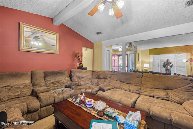 1179 Kincross Ct, Orange Park, FL 32065 - living room with ceiling fan and a textured ceiling