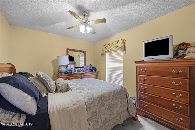 1179 Kincross Ct, Orange Park, FL 32065 - bedroom featuring carpet, a textured ceiling, and ceiling fan