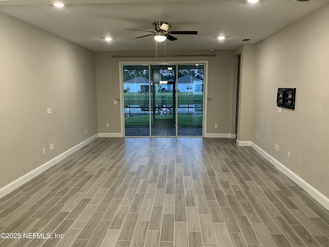 488 Broomsedge Cir, Saint Augustine, FL 32095 - spare room featuring wood finished floors, ceiling fan, and recessed lighting