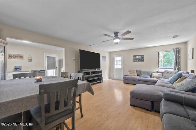 1331 Sheffield Rd, Saint Johns, FL 32259 - living room with light wood-style flooring and a ceiling fan