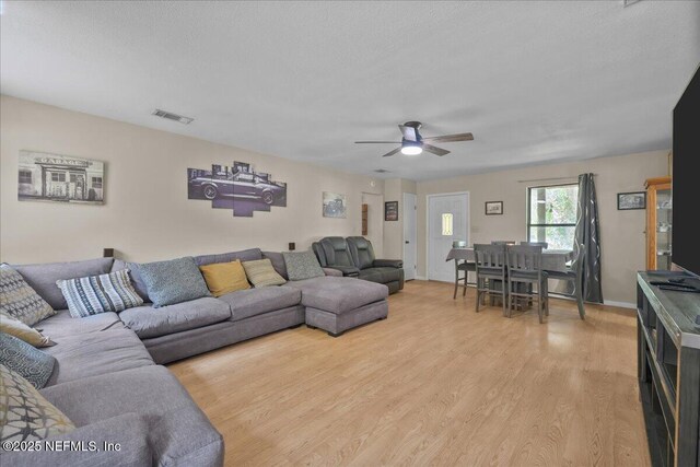 1331 Sheffield Rd, Saint Johns, FL 32259 - living room featuring ceiling fan and light wood finished floors