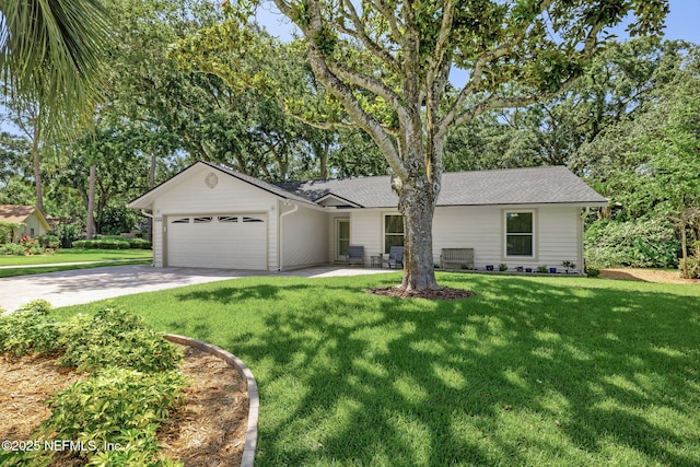106 Poseidon Ln, Ponte Vedra Beach, FL 32082 - view of front of home featuring driveway, an attached garage, a front lawn, and a shingled roof