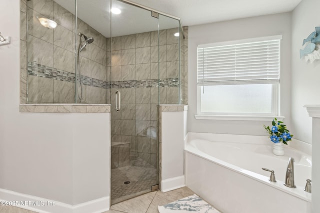 75652 Edwards Rd, Yulee, FL 32097 - bathroom featuring a garden tub and a shower stall