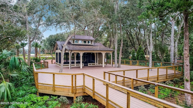 146 Whistling Palm Ct Lot 90, Ponte Vedra, FL 32081 - wooden deck featuring view of wooded area