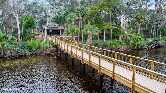 146 Whistling Palm Ct Lot 90, Ponte Vedra, FL 32081 - dock area with view of wooded area and a deck with water view