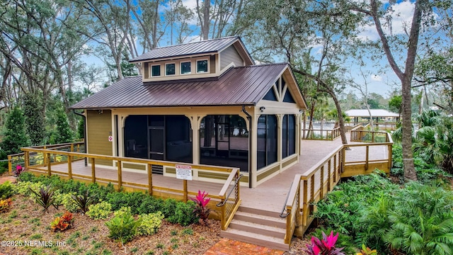 146 Whistling Palm Ct Lot 90, Ponte Vedra, FL 32081 - view of outdoor structure featuring a sunroom and stairs