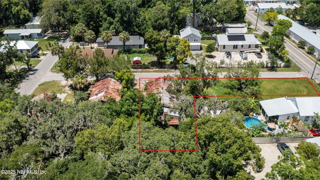 96 Bruen St, Saint Augustine, FL 32084 - aerial view of residential area with property boundaries highlighted and a pool