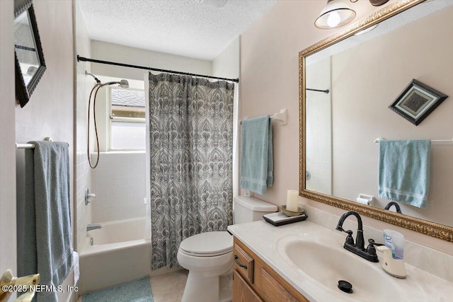 101 Duck Bill Cv, Ponte Vedra Beach, FL 32082 - full bath with shower / bath combo, vanity, a textured ceiling, and tile patterned flooring