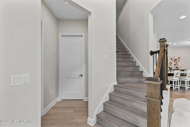 106 Rum Runner Way, Saint Johns, FL 32259 - stairway featuring wood finished floors and recessed lighting