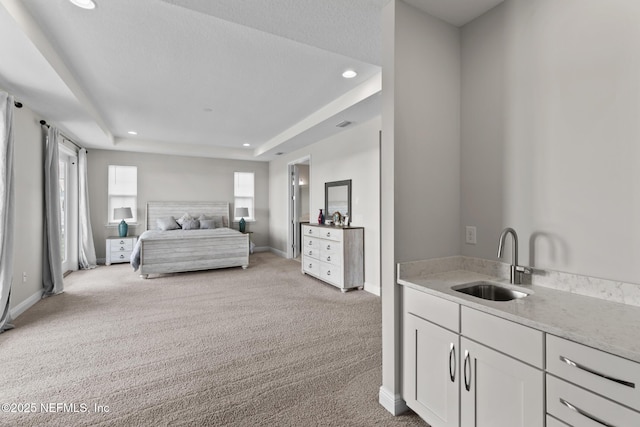 106 Rum Runner Way, Saint Johns, FL 32259 - bedroom featuring light colored carpet, recessed lighting, and a tray ceiling