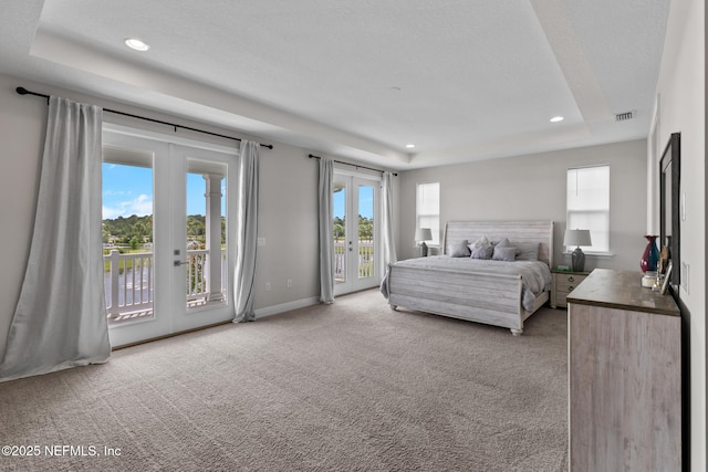 106 Rum Runner Way, Saint Johns, FL 32259 - carpeted bedroom featuring french doors, access to outside, multiple windows, and recessed lighting