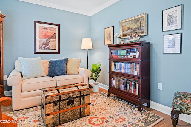 96740 Quartz Ln, Yulee, FL 32097 - living area featuring wood finished floors and ornamental molding