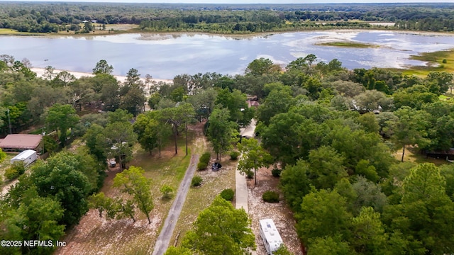 5299 County Road 352nd Rd, Keystone Heights, FL 32656 - drone / aerial view of a large body of water and a heavily wooded area