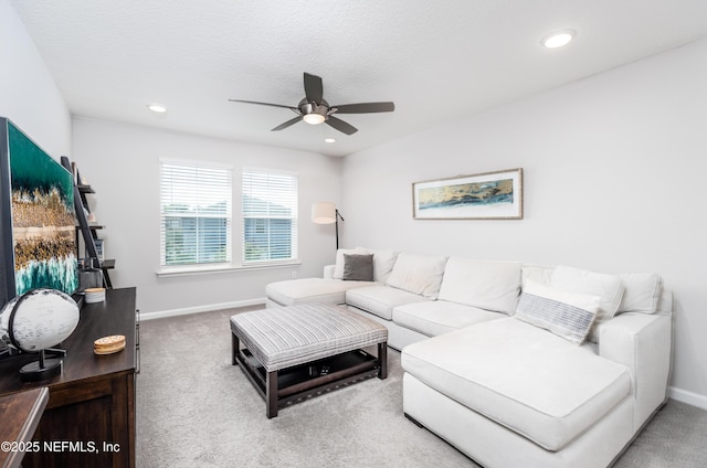 21 Vicksburg Dr, Saint Johns, FL 32259 - living area with a ceiling fan, carpet, and recessed lighting