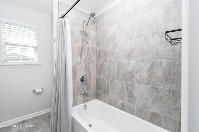 21 Vicksburg Dr, Saint Johns, FL 32259 - bathroom featuring shower / bathtub combination with curtain and baseboards