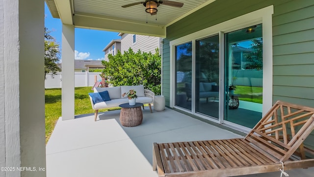 21 Vicksburg Dr, Saint Johns, FL 32259 - view of patio with ceiling fan and an outdoor hangout area