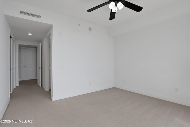 1031 1st St S Unit 504, Jacksonville Beach, FL 32250 - empty room featuring light colored carpet, ceiling fan, and recessed lighting