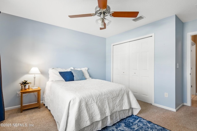 1517 Remington Way, Saint Augustine, FL 32084 - bedroom with carpet flooring, a closet, and a ceiling fan