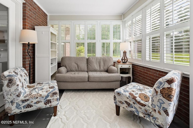 26122 Sheared Stokes Rd, Hilliard, FL 32046 - living area featuring brick wall