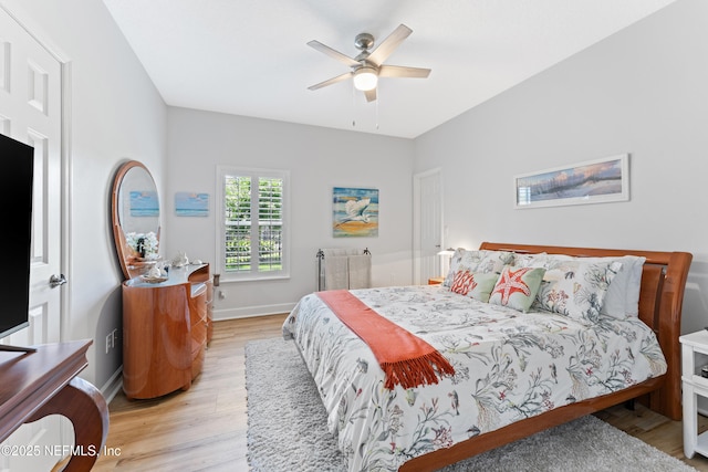 1317 Garrison Dr, Saint Augustine, FL 32092 - bedroom featuring light wood-style flooring and a ceiling fan