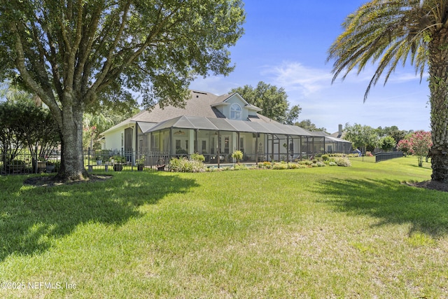 1317 Garrison Dr, Saint Augustine, FL 32092 - view of grassy yard featuring a lanai