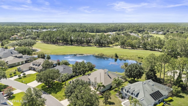 1317 Garrison Dr, Saint Augustine, FL 32092 - aerial perspective of suburban area featuring a large body of water and a local golf course