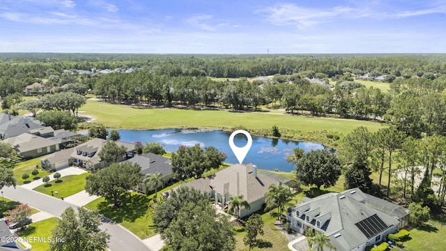 1317 Garrison Dr, Saint Augustine, FL 32092 - aerial perspective of suburban area with a large body of water and a golf course