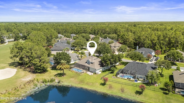 1317 Garrison Dr, Saint Augustine, FL 32092 - aerial view of residential area featuring a forest and a large body of water