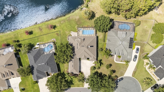 1317 Garrison Dr, Saint Augustine, FL 32092 - aerial view of a pool and a nearby body of water