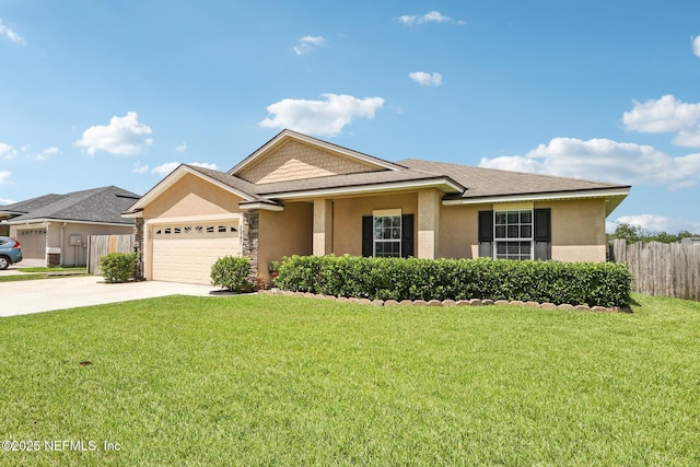 2947 Vianey Pl, Green Cove Springs, FL 32043 - single story home featuring stucco siding, a garage, concrete driveway, and stone siding
